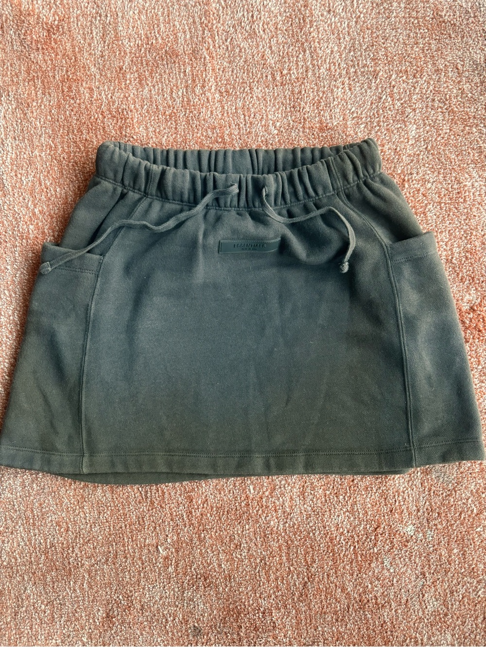 Essentials Gray Mini Skirt with Drawstring Waist
